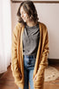 Slowing Down Golden Honey Open Front Cardigan With Pockets