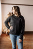 New Year Fun Cable Knit Pullover Long Sleeve Black Sweater