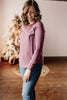 New Year Goals Top Stitch Long Sleeve Vintage Eggplant Top