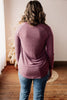 New Year Goals Top Stitch Long Sleeve Vintage Eggplant Top
