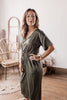 Coffee Run Olive Comfort Drawstring Solid Jumpsuit