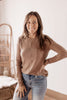 Back In The Day Brushed Long Sleeve Knit Sweater - Mocha