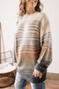 Friendsgiving Multi Colored Stripe Tunic Knit Sweater