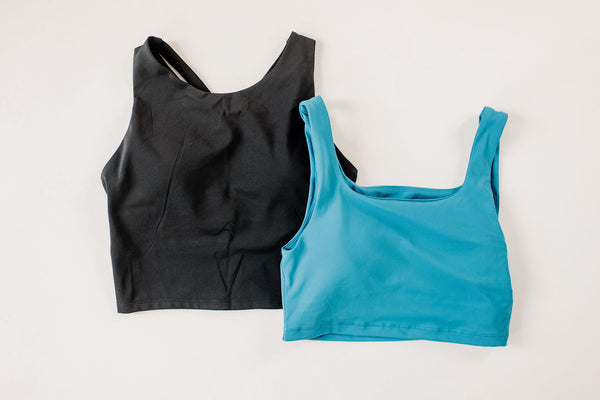 Get It Girl Turquoise Square Neck Sports Bra