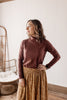 Harvest wishes Chocolate Turtle Neck Sweater with Button Sleeves