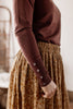 Harvest wishes Chocolate Turtle Neck Sweater with Button Sleeves