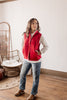 Tailgating Time Dark Red Sueded Vest with Snap Buttons