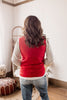 Tailgating Time Dark Red Sueded Vest with Snap Buttons