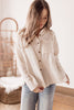 Only Just Begun Button Down Long Sleeve Cream Linen Blouse