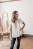 Close Knit Crew White Basic Knit Layering Tee