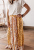 Weekend Away Mustard Floral Button-Front Maxi Skirt
