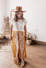 Weekend Away Mustard Floral Button-Front Maxi Skirt