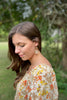 Iridescent Bead Stacked Gold Earrings