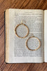 Handmade Matte Gold Square Beaded Hoop Earrings by Cecelia Designs