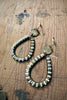 Vintage-Inspired Bronze Beaded Teardrop Hoop Earrings