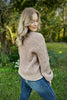 Taupe Crop Knit Sweater with Balloon Sleeves