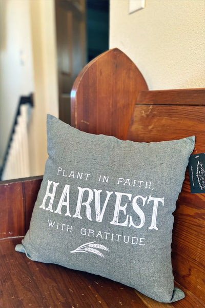 Harvest With Gratitude Pillow Cover by Rustic Honey
