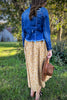 Thankful For You Floral Mustard Midi Skirt