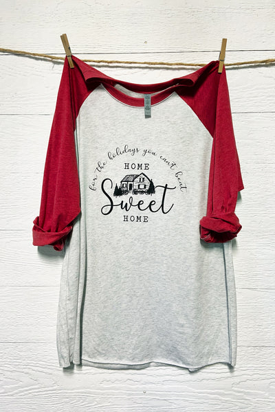 Home Sweet Home For The Holidays - Black Print Tee by Rustic Honey