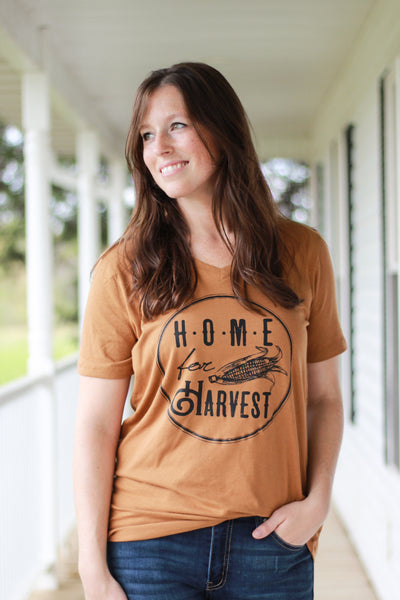 Home For Harvest Tee - Gold